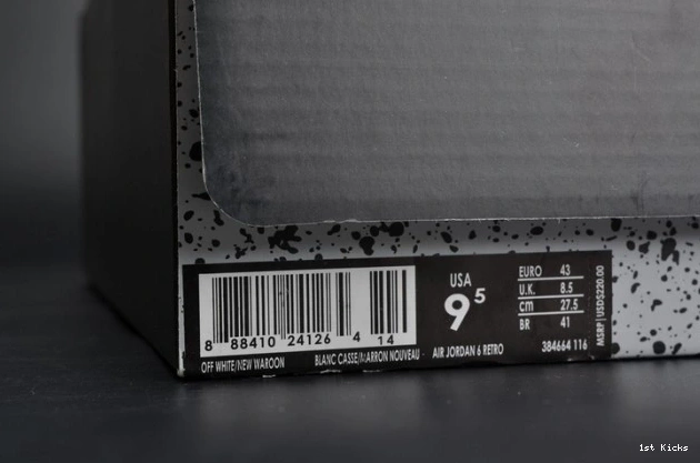 1st Kicks Maroon Jordan 6 Retro 384664-116 white Air 0724